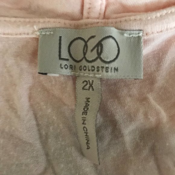 LOGO by Lori Goldstein Peach Draped Cowl Pullover Tunic Size 2X - Picture 13 of 13